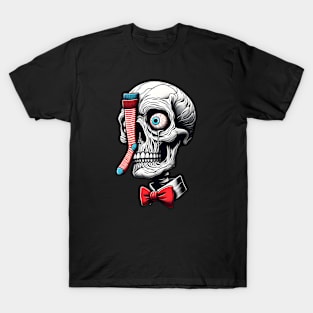 A Skull With Stuck Socks And A Bow Tie T-Shirt